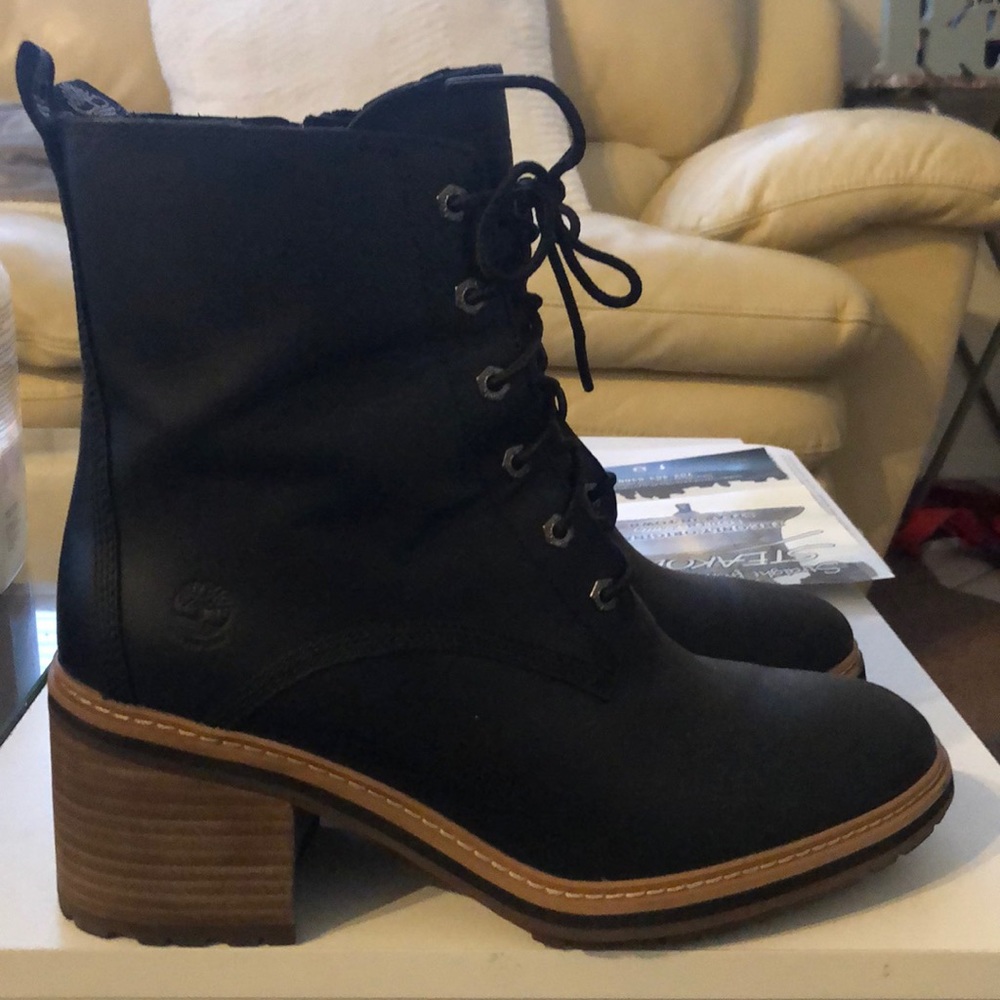 Black Leather Timberland Boots